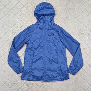 The North Face Jacket Womens S Blue Flyweight Hoodie Full Zip Packable Active